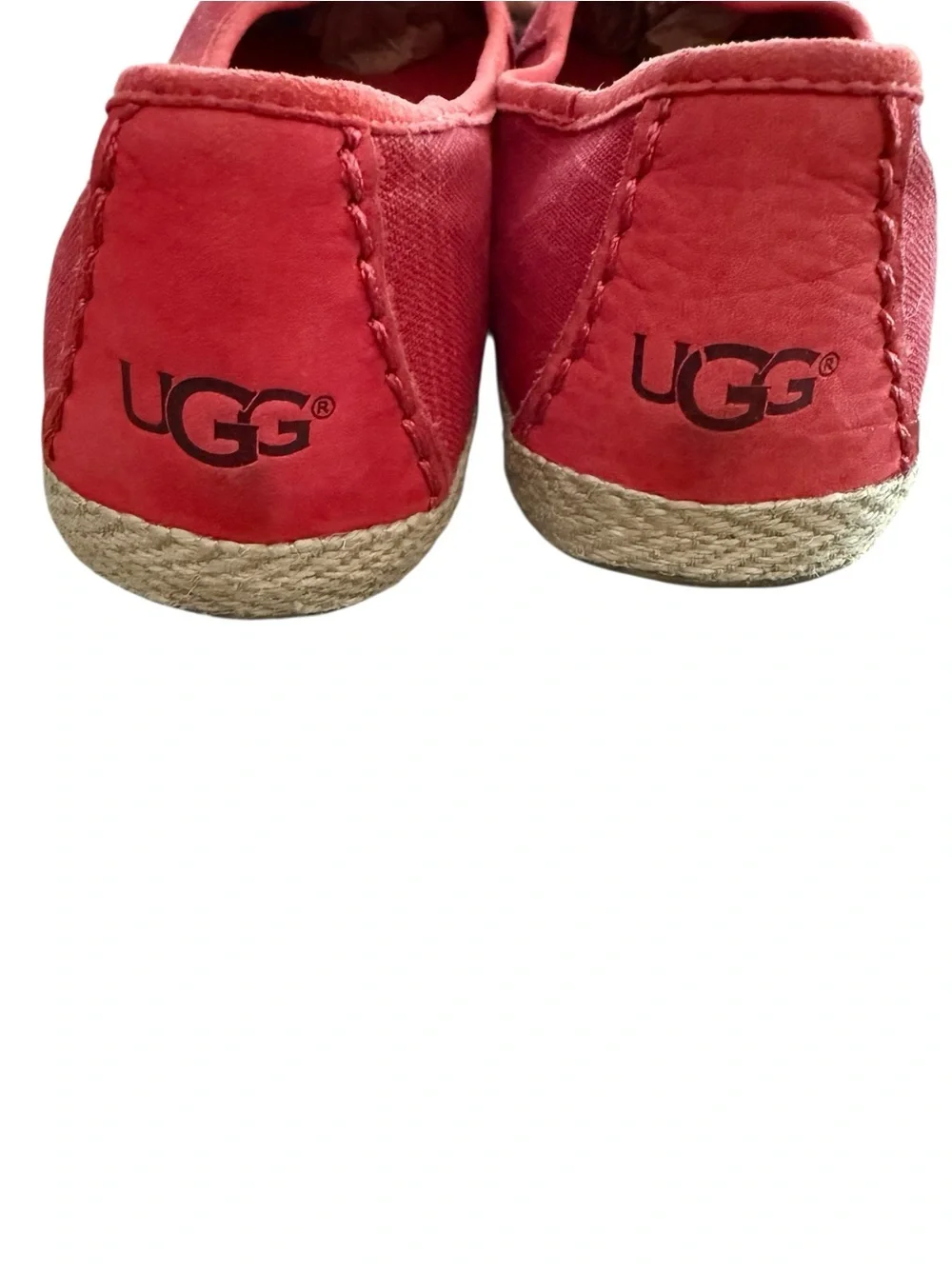 UGG Australia Coral Canvas Ballet Flats Espadrille Slip On Shoes Size 9 Coastal